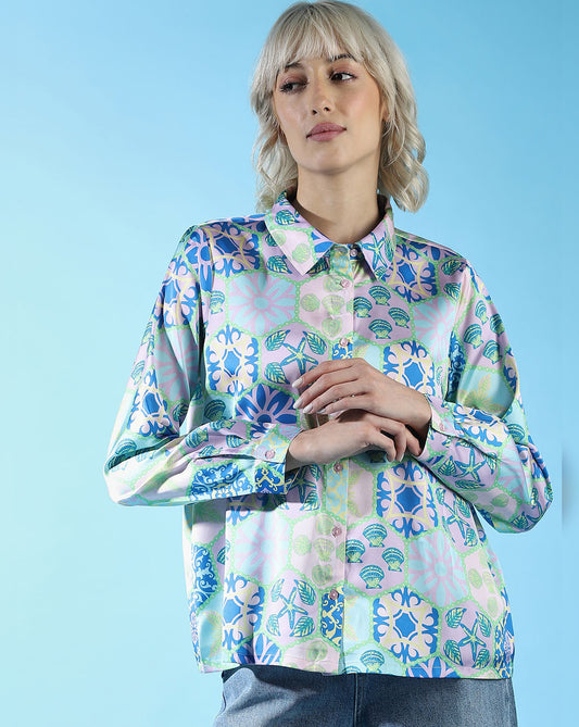 Print Satin Shirt