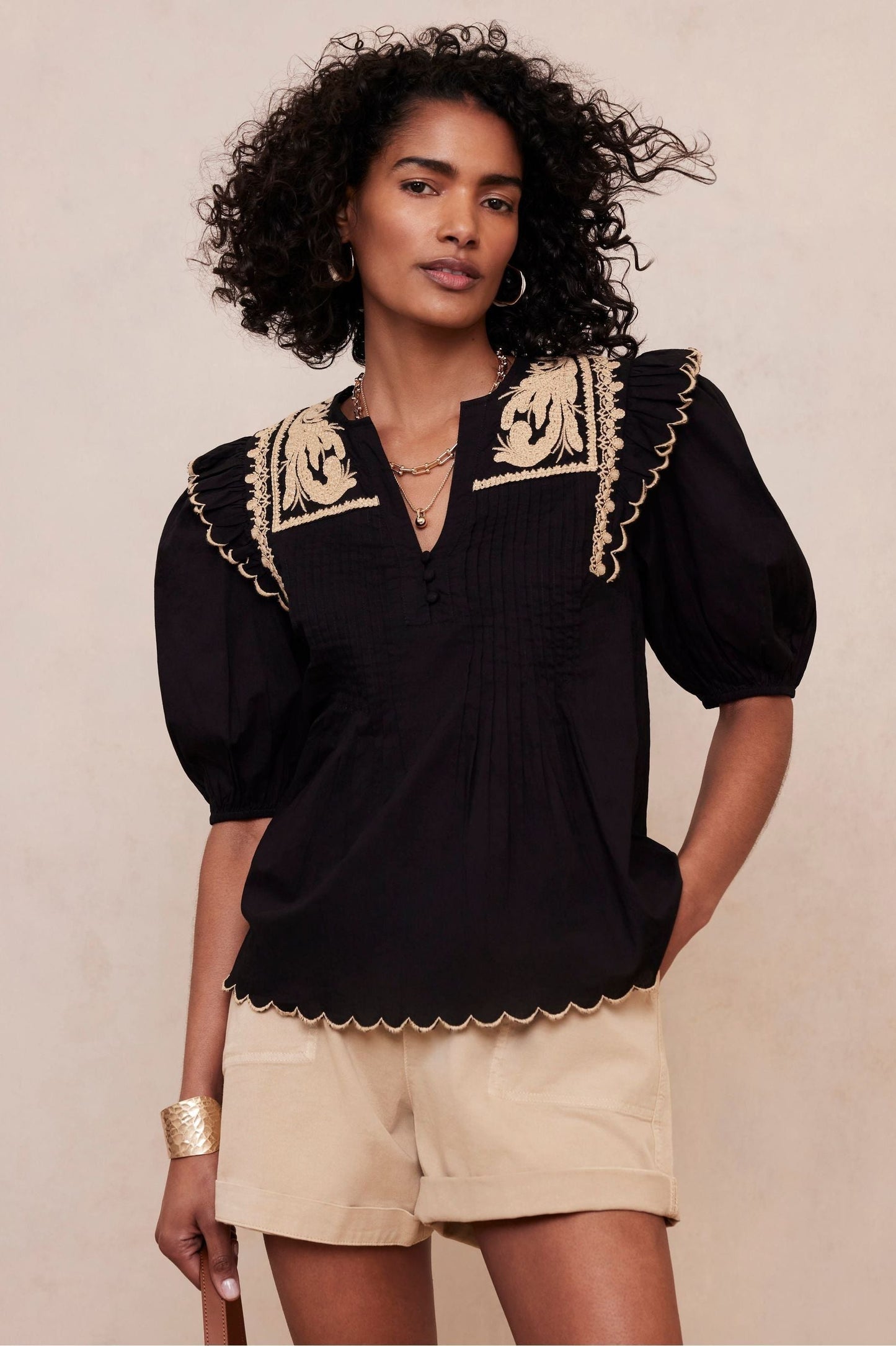 Black Embroidery Top