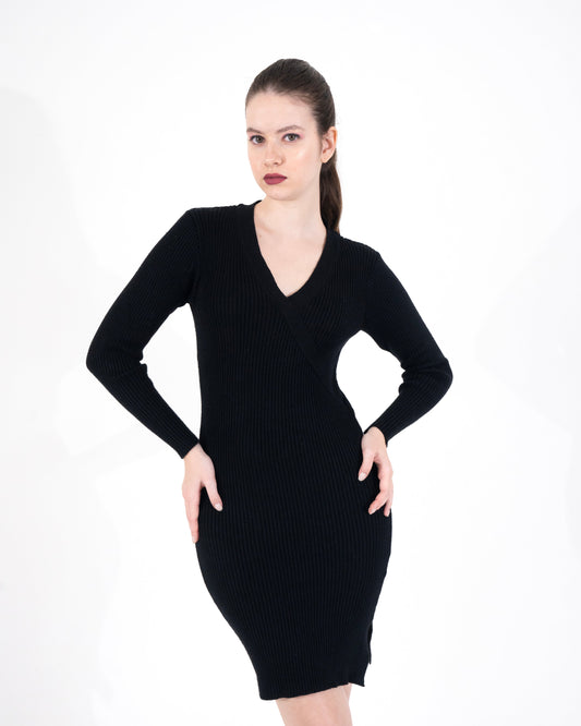 Midnight Elegance Knit Dress