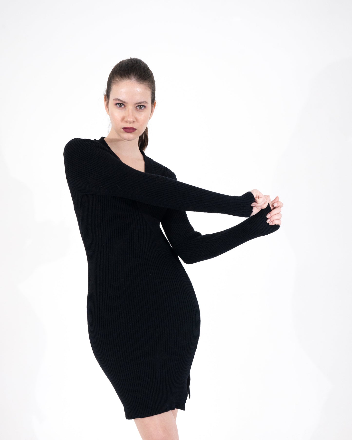 Midnight Elegance Knit Dress