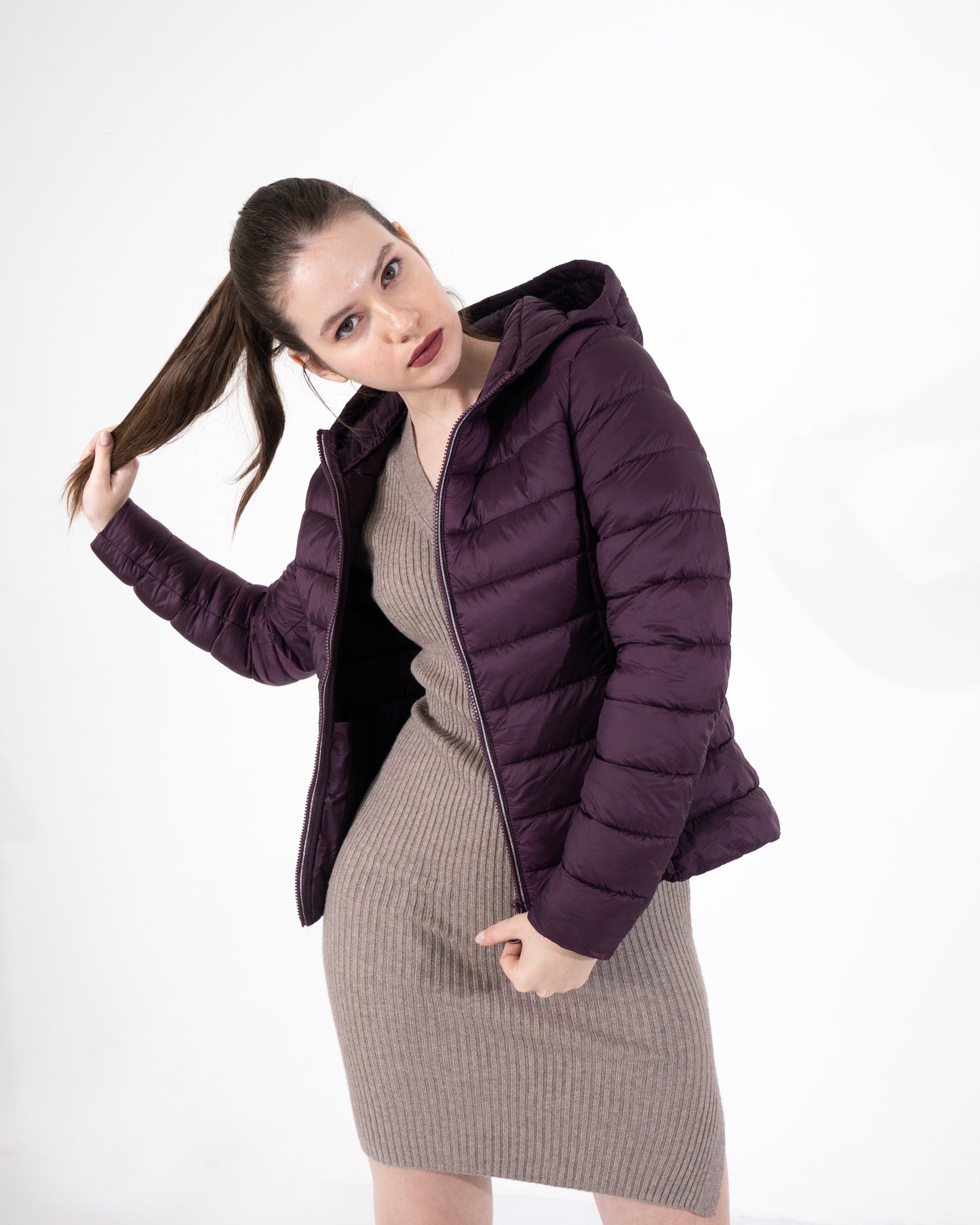 Royal Plum Quilted Puffer Jacket