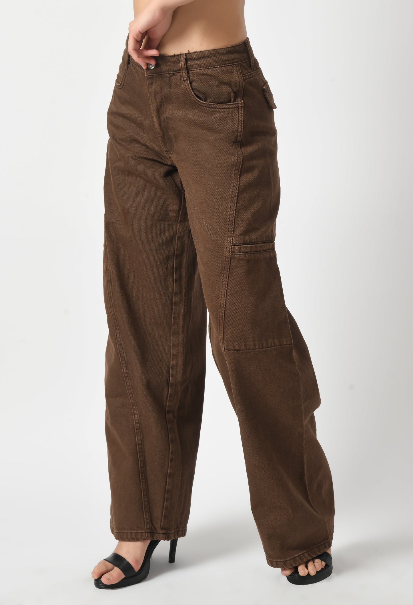 Brown Extra Wide Cargo Pants