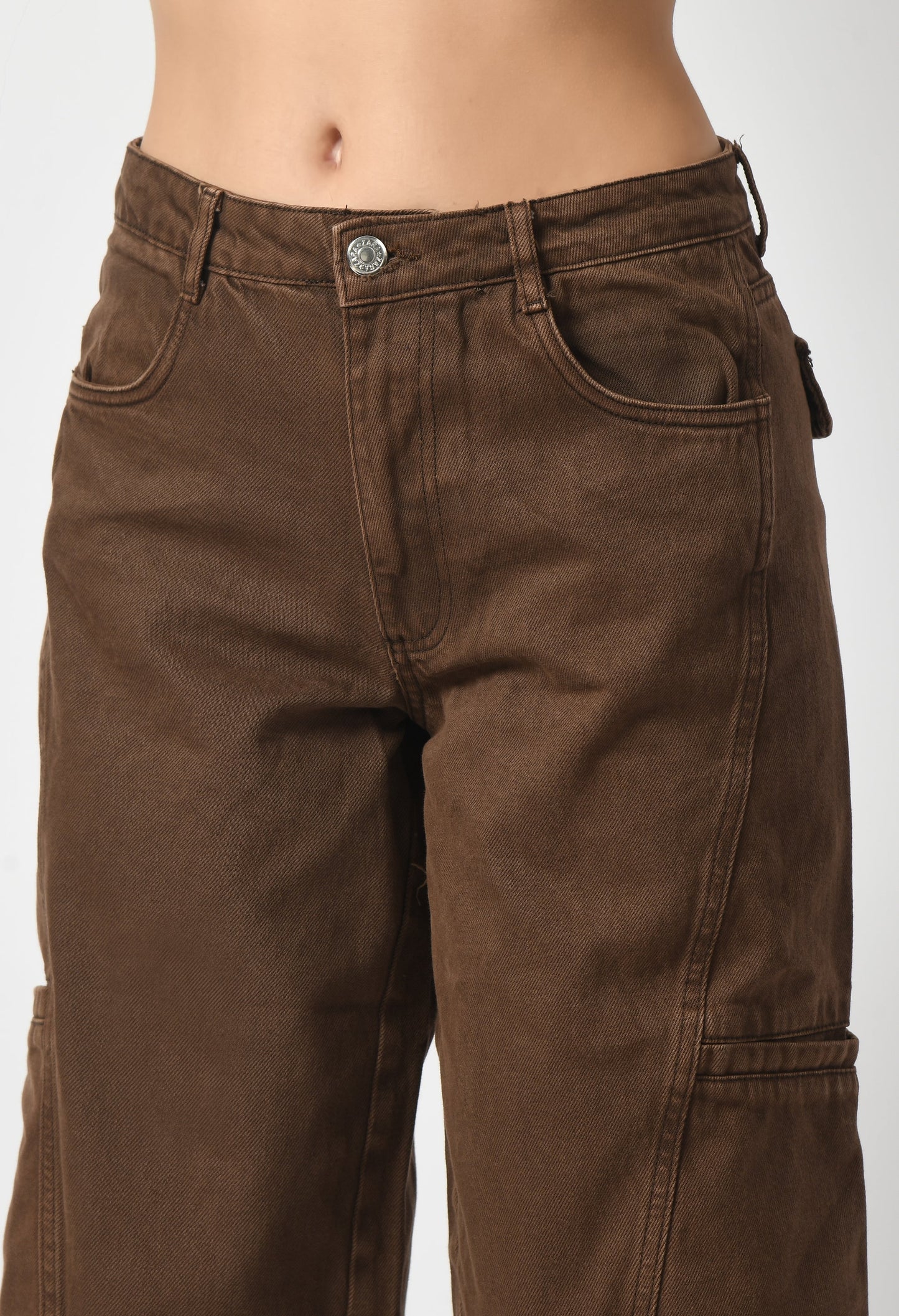 Brown Extra Wide Cargo Pants