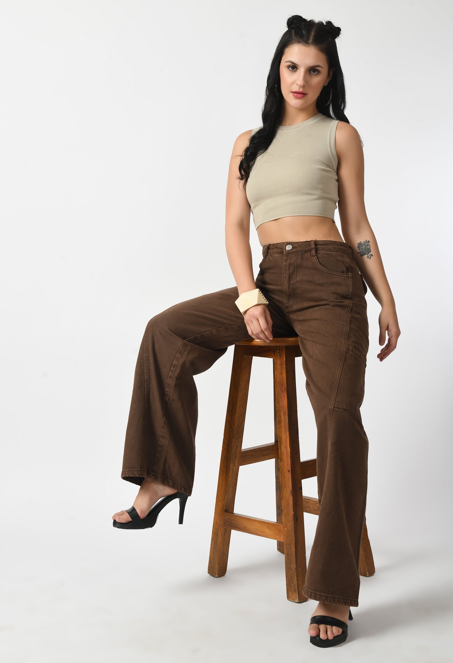 Brown Extra Wide Cargo Pants