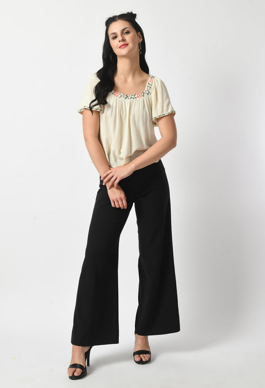 Creamy Comfort Square Neck Top