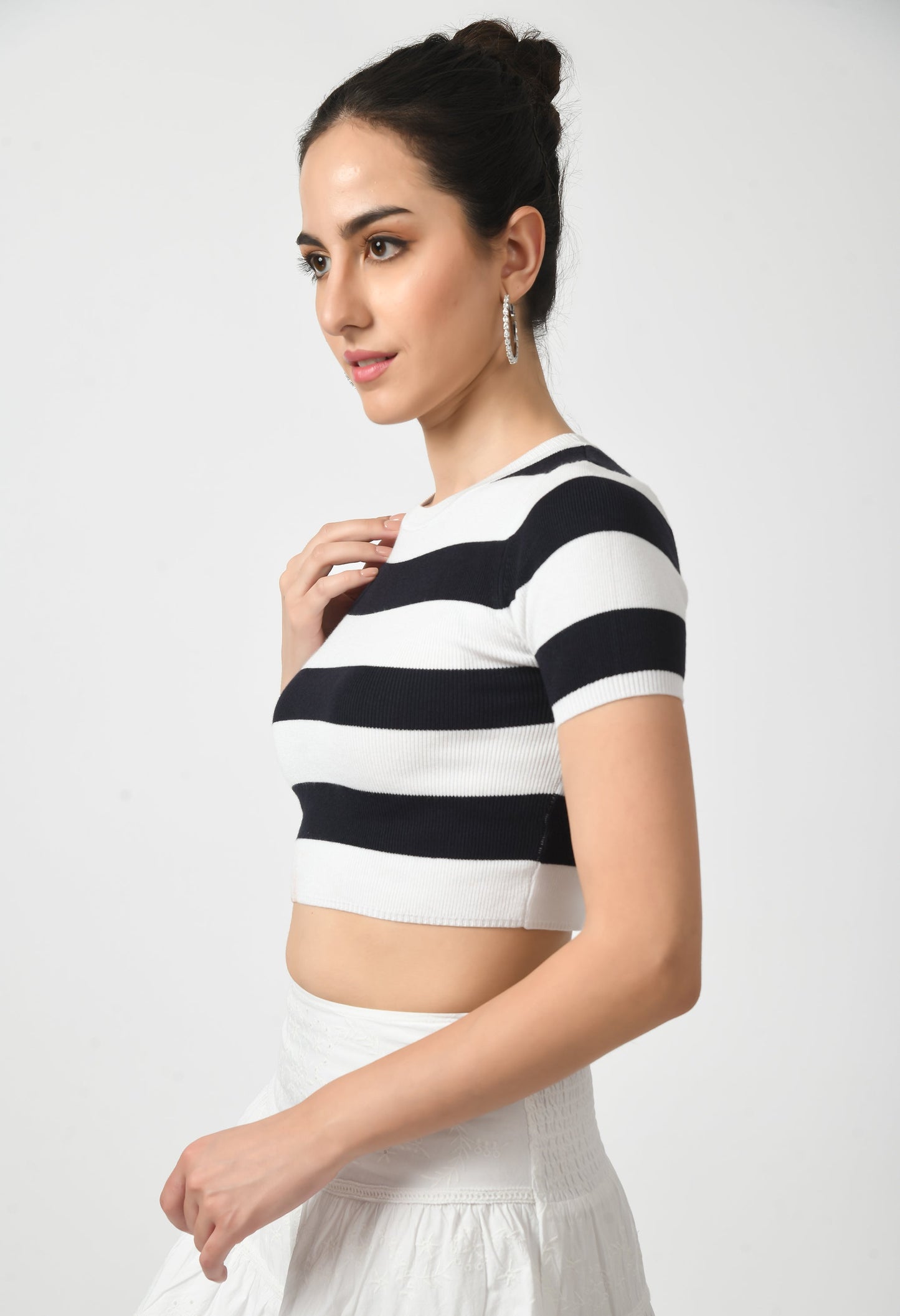 Monochrome Horizon Striped Top