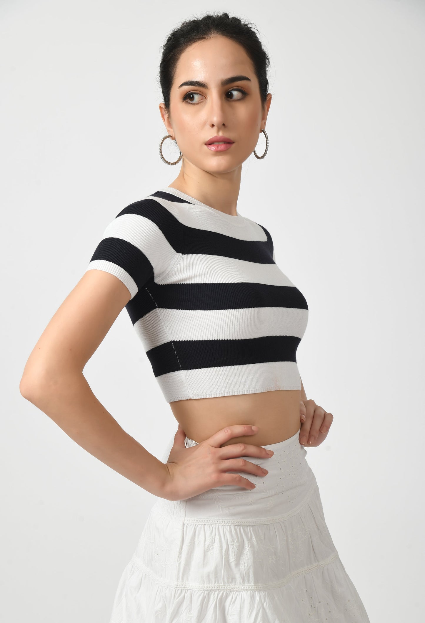 Monochrome Horizon Striped Top