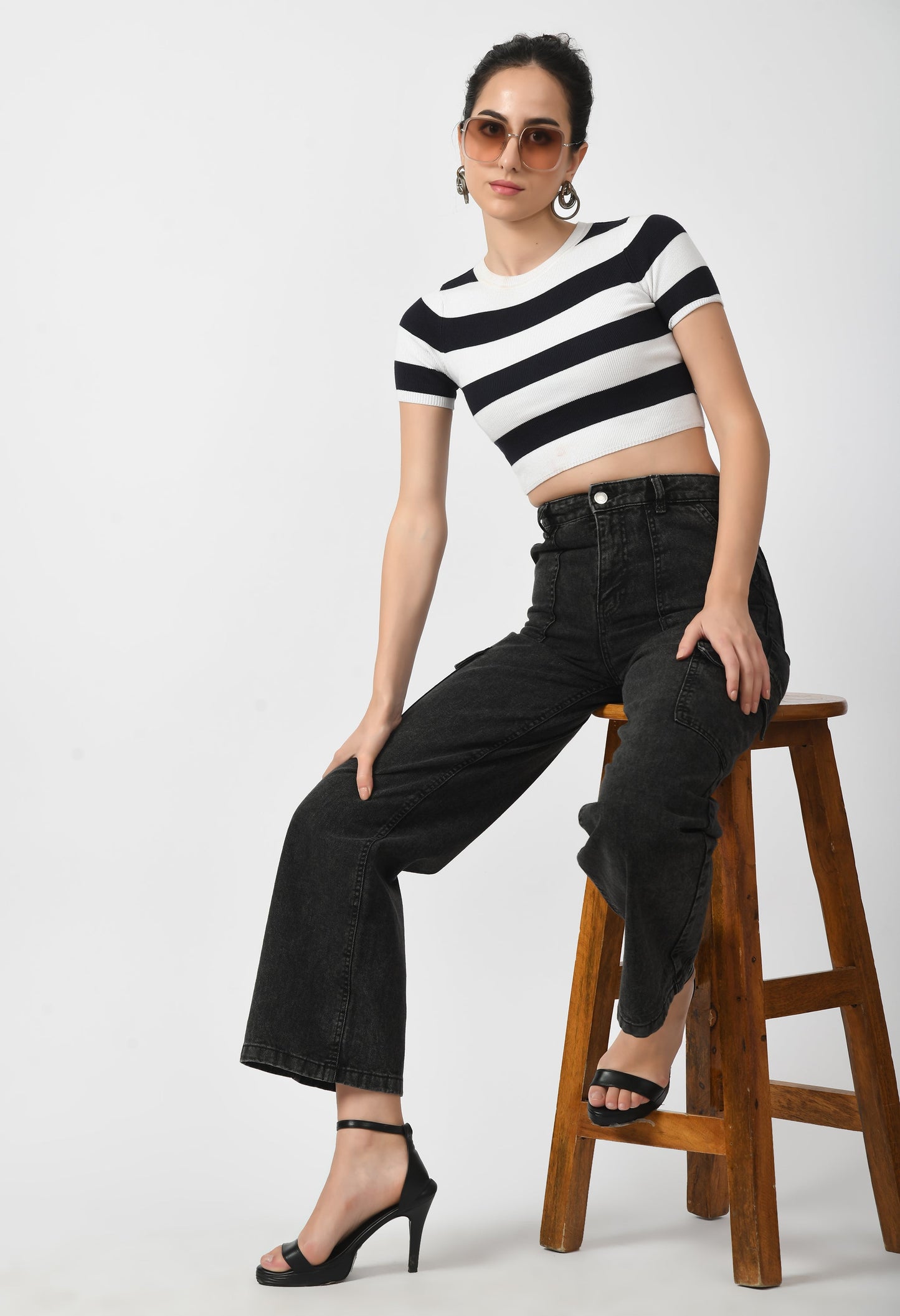 Monochrome Horizon Striped Top