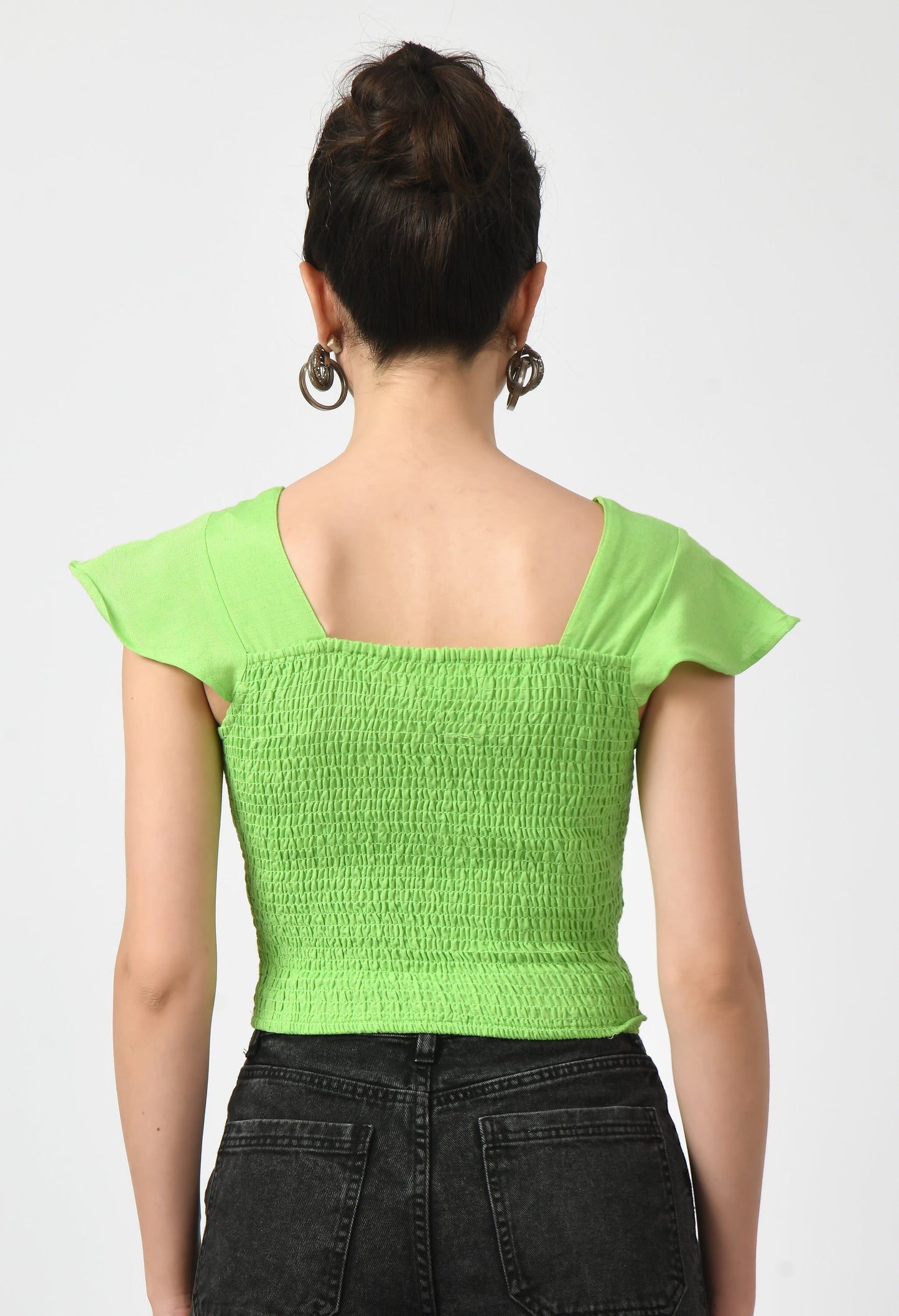 Citrus Zest V-Neck Crop Top