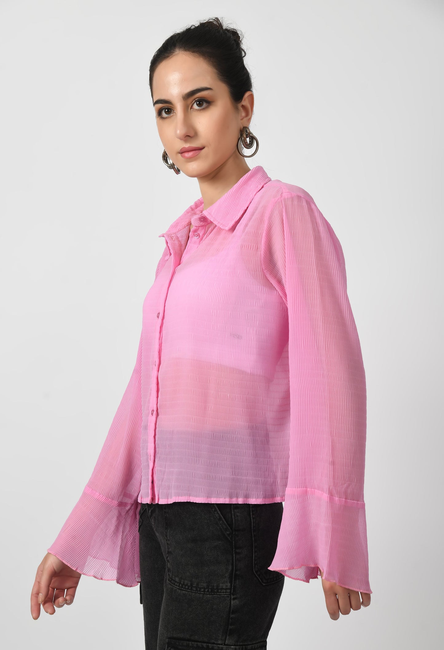 Bubblegum Bliss Cape Sleeve Shirt