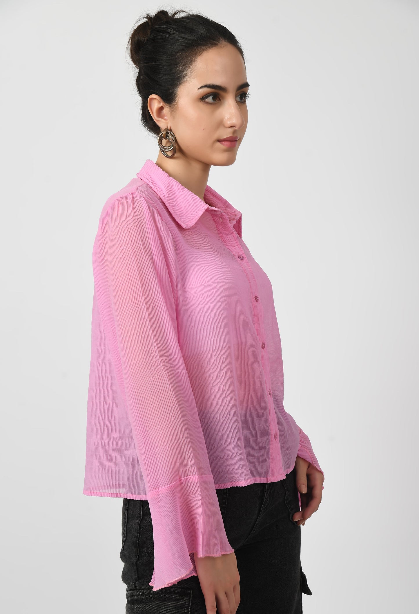 Bubblegum Bliss Cape Sleeve Shirt