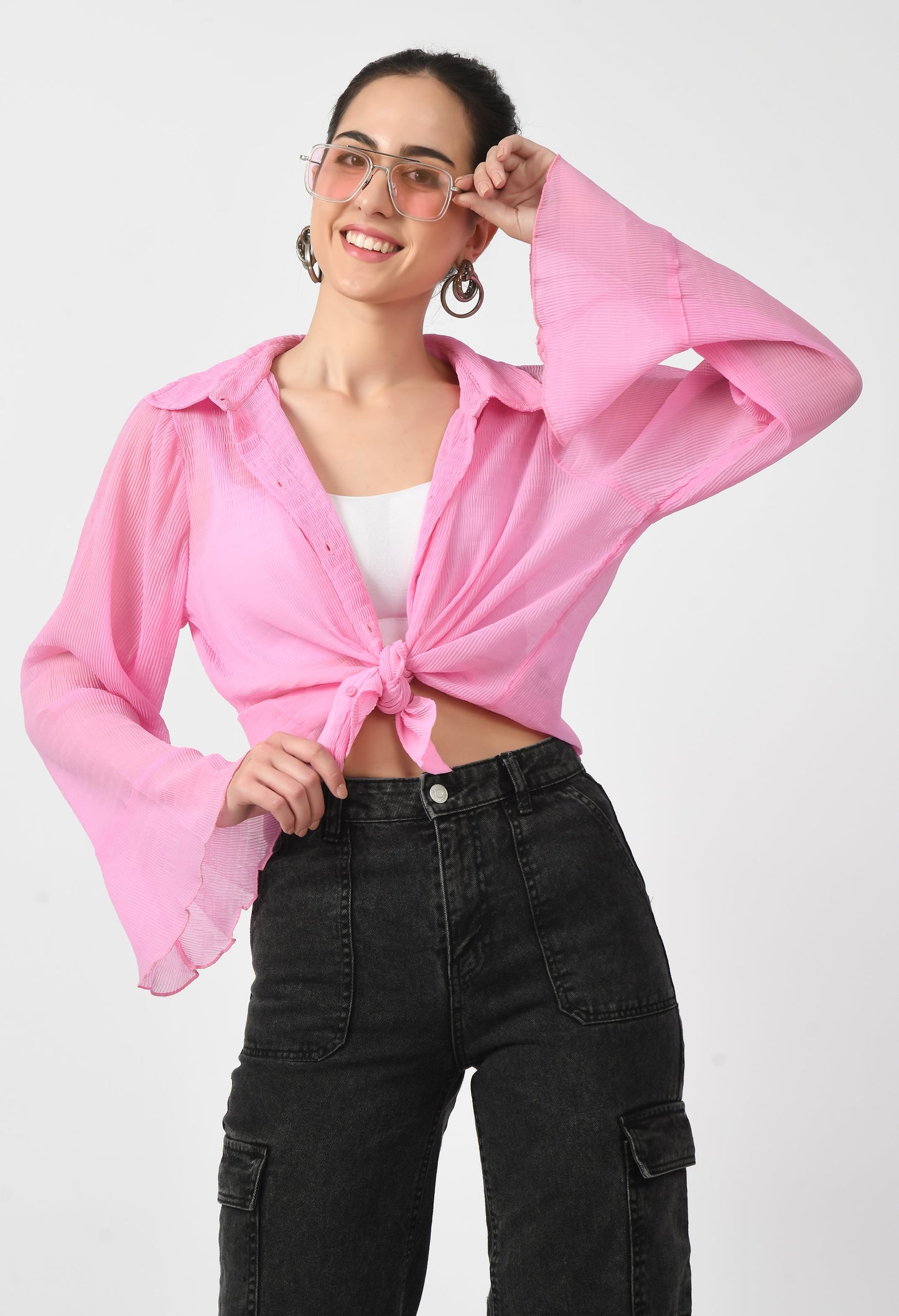 Bubblegum Bliss Cape Sleeve Shirt