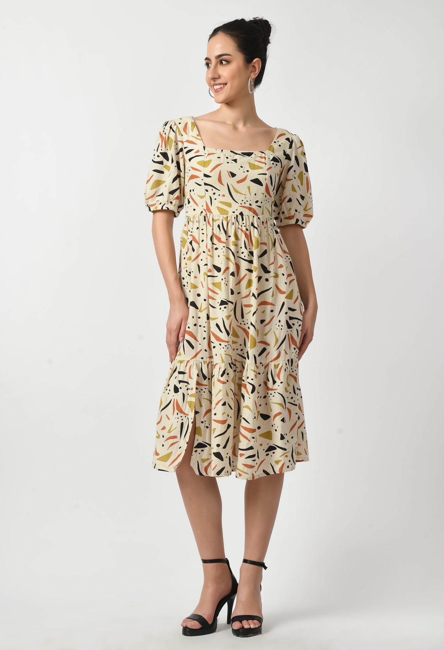 Ivory Bloom Printed Dress