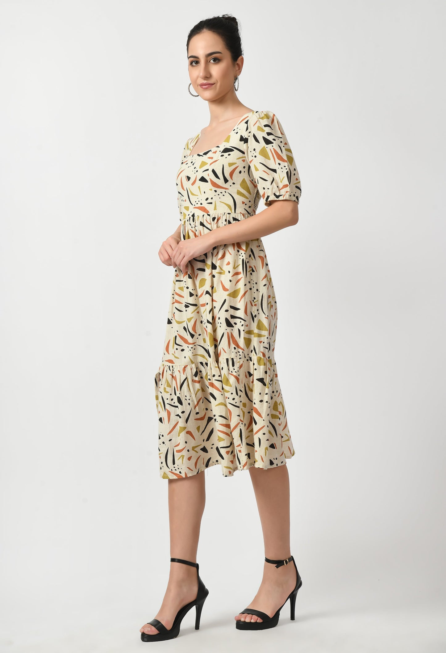 Ivory Bloom Printed Dress