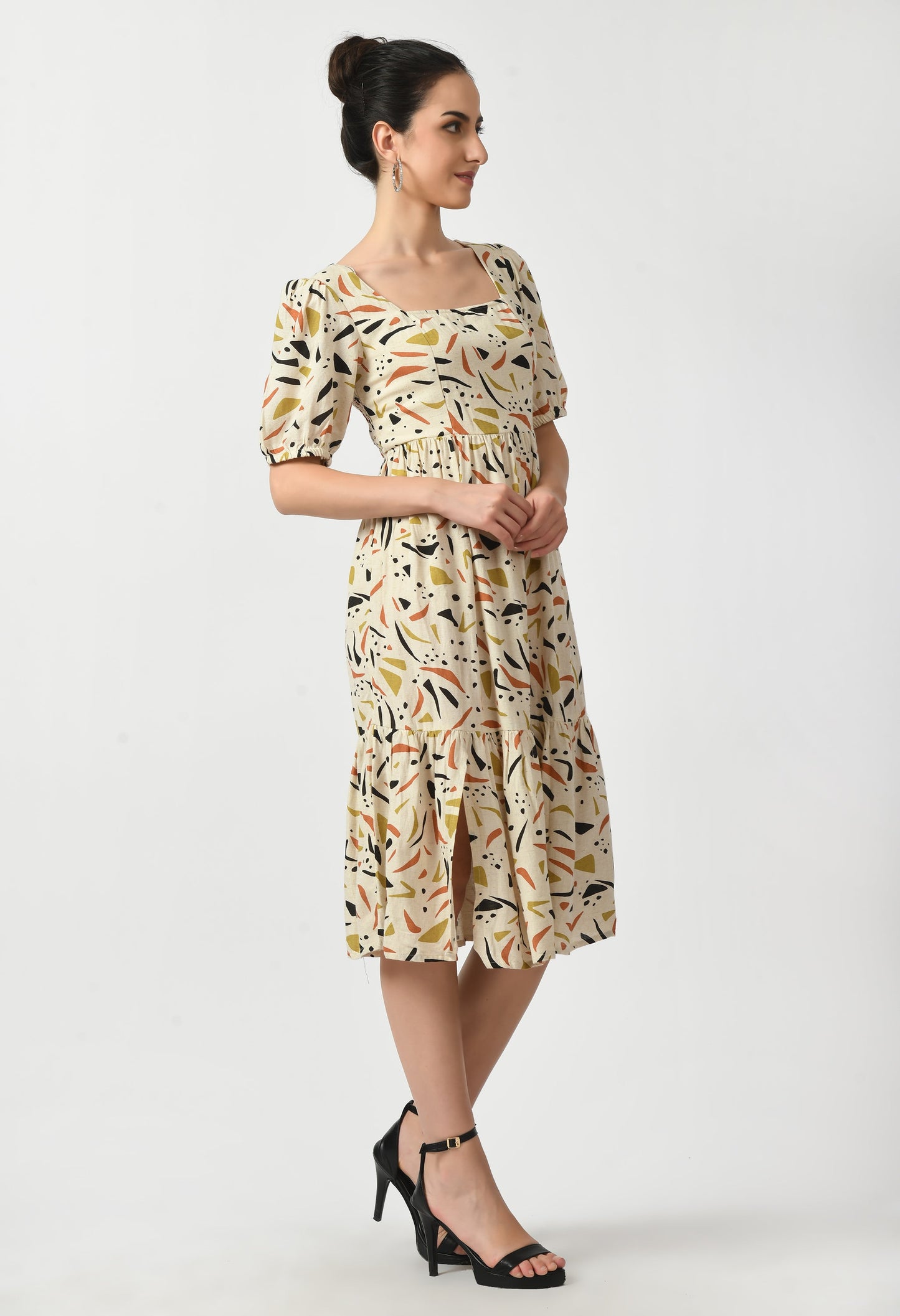 Ivory Bloom Printed Dress