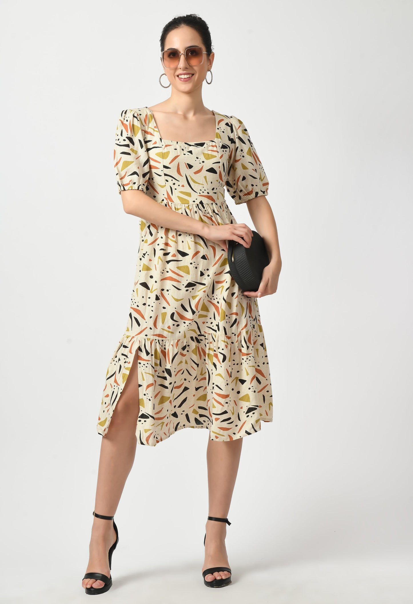 Ivory Bloom Printed Dress