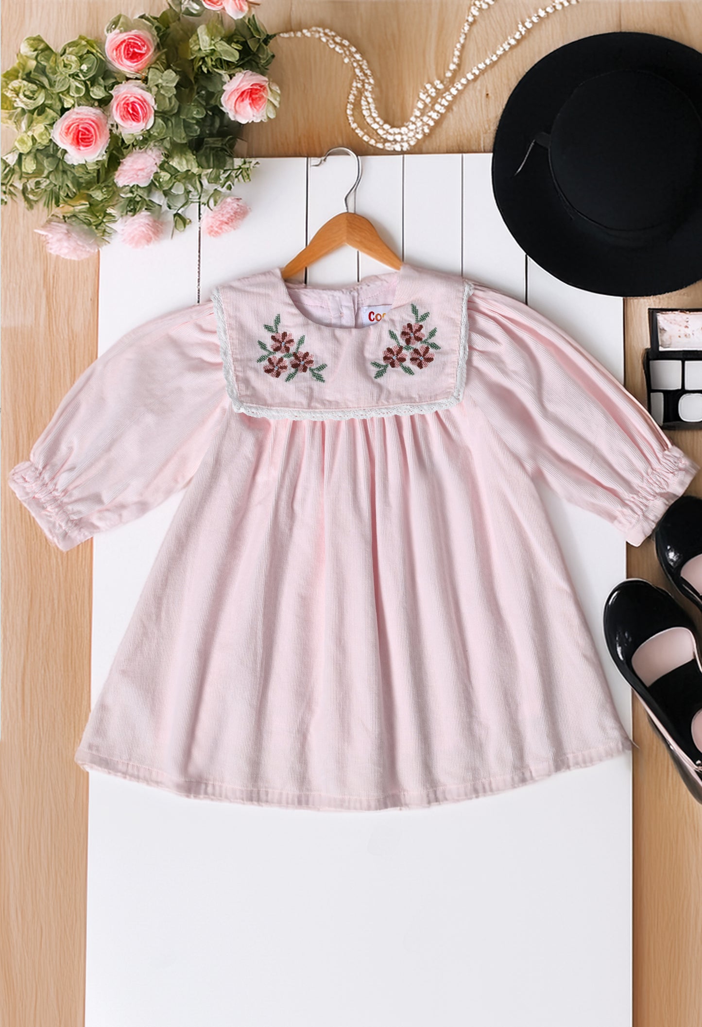 Pink corduroy dress