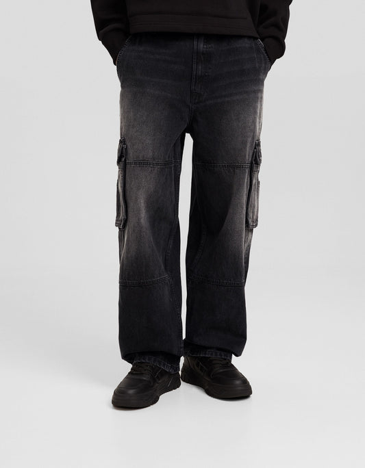 Black Skater Cargo Jeans